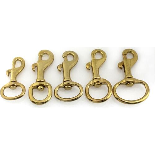 1pcs Solid Brass Trigger Swivel Eye Bolt Snap Hook For webbing Leather Craft Bag Strap Belt Hook Clasp Pet Dog Leash Clip