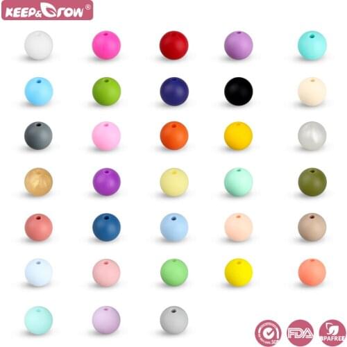 Keep&Grow 100pcs Silicone Beads 9mm Baby Teething Beads Oral Care BPA Free Food Grade DIY Necklace Accessories Toys For Newborns