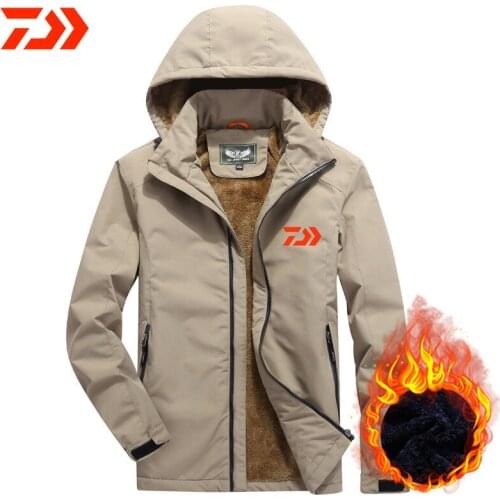 2021 DAIWA Fishing Clothing Winter Autumn Winter Waterproof Warm Fishing Jackets Men Fleece Thick Outdoor Fishing Shirts M-4XL