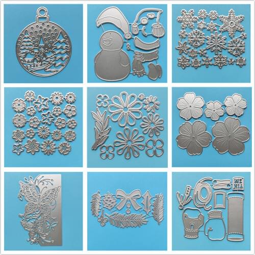 29 Styles) 2021 Christmas Flowers Metal Cutting Dies DIY Scrapbooking Paper Photo Album Crafts Mould Punch Embossing Stencils