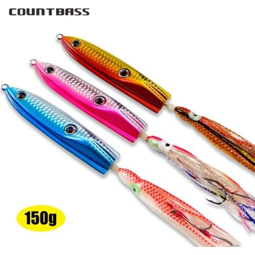3pcs 150g 5.3oz Japanese style inchiku jigs with octopus assist hook, Lead Squid Jigging, Bottom Snapper Jig