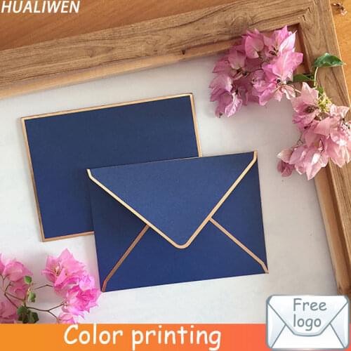 10Pcs/Set Retro Vintage Pearl Paper Hot Stamping Gilt Edge Envelope 14X19CM For Wedding Party Invitation Envelope Gift Envelope