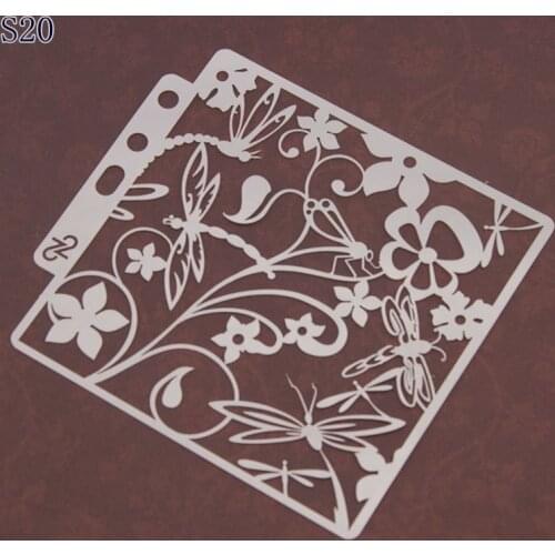 5pcs Dragonfly Layering Stencilsr Spray stencil DIY Scrapbook photo album Decorative Embossing DIY Paper Card Crafts