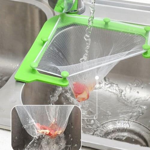 50pcs Kitchen Sink Filter Mesh Bag Self-Standing Drainage Rack for Sink Leftovers Garbage Bag Anti-clogging Sink Stopper Filter