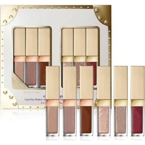 6Pcs Eye Elegance Shimmer Glitter & Glow Liquid Eyeshadow Set Enchanted Eyes Make Up Eye Shadow kit Easy To Wear