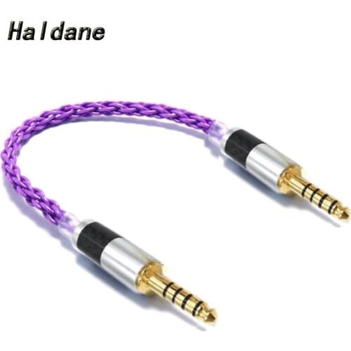 Haldane HIFI 4.4mm Balanced Male to Male Single Crystal Coppe Silver Plated Audio Adapter Cable 4.4mm to 4.4mm Balanced Cable