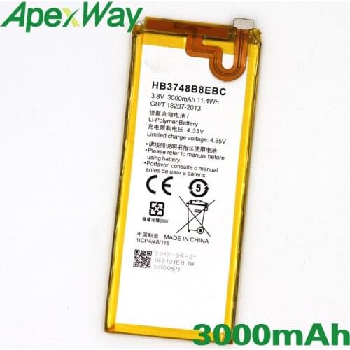ApexWay 2PCS/lot HB3748B8EBC 3000mAh Phone battery for Huawei C199 C199-CL00 Ascend G7 G7-TL100