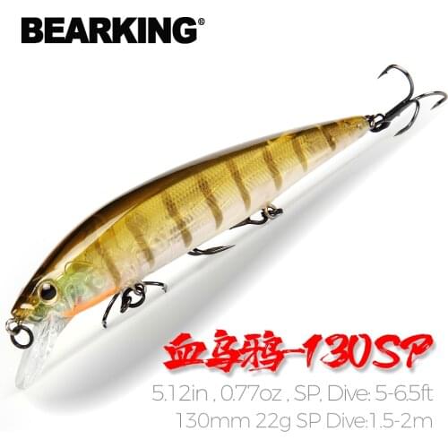 BEARKING 130mm 22g SP Hot fishing lures, assorted colors, minnow crank Tungsten weight system wobbler model crank bait