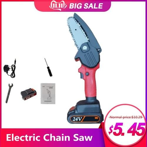 Cordless Electric Chain Saw Household Small Handheld Electric Saw Wireless Lithium Battery Logging Orchard Electric Pruning Saw