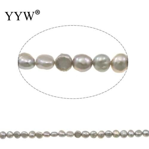 Cultured Baroque Freshwater Pearl Beads Natural Purple 6-7mm Grey 0.8mm 14.5 Inch For Jewelry Making DIY Necklace Bracelet