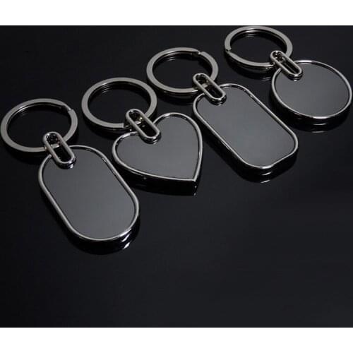 Heart Round Various Shapes Keychain For Women Men Initial Alloy Lovely Car Key Ring Holder Creative Engraving Key Chain Gifts