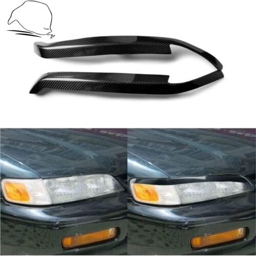 For Honda Accord 1994-1997 Auto Headlight Cover Shells Eyebrows Carbon Eyelid Headlamp Stickers Racing Lights Car Accessories