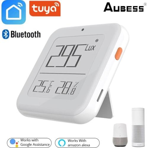 Tuya BT Smart Home Temperature And Humidity Sensor Mini Brightness Light Sensitive Detector Support Alexa Google Home
