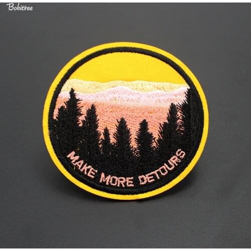 Forest Make more Detours Cloth Patches Badge Embroidery Hot Iron on Artistic Garment DIY Decorative Applique