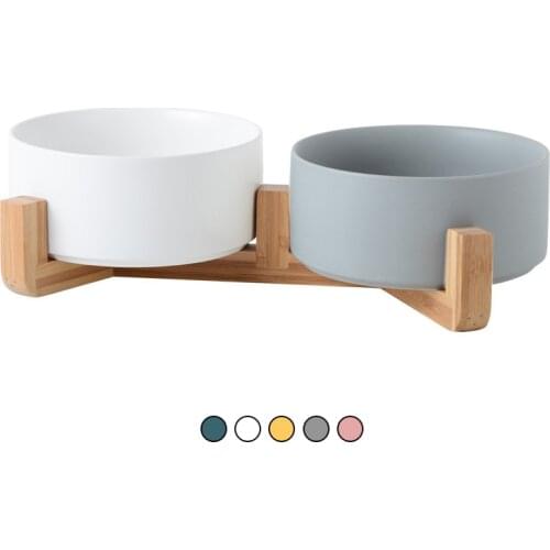 Ceramic Dog Feeding Bowl Non-Slip Double Cat Bowl Pet Feeder Dog Bowls With Stand Pet Water Bowl For Cats Product Supplies