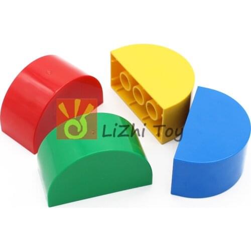 MOC DIY Building Block 31213 Duplo Brick 2x4x2 Curved Top Bricks Assembled Accessories Bulk Part Compatible with Duplo Toys