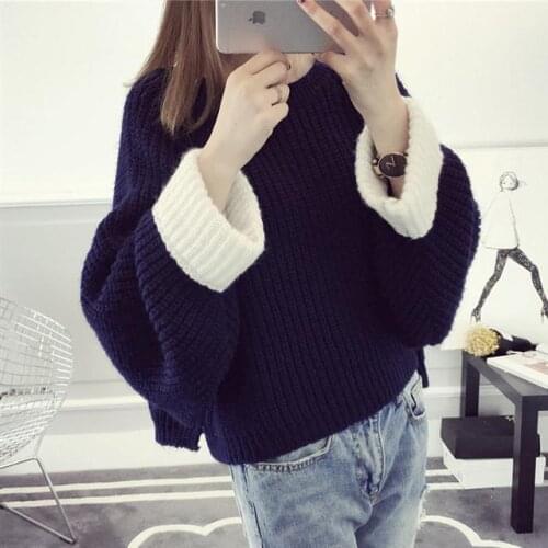 Short sweater womens pullover autumn new student loose winter sweater long sleeve top