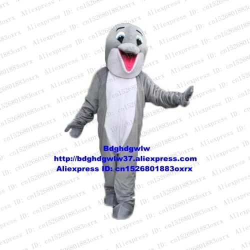 Grey Dolphin Porpoise Sea Hog Delphinids Whale Cetacean Mascot Costume Cartoon Character Live-dressed Wedding Ceremony zx501