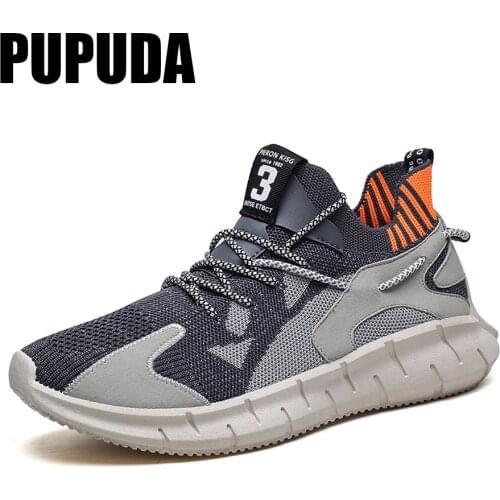 PUPUDA Lightweight Men Casual Shoes Fashion Mesh Running Shoes Breathable Comfortable Sneaker for Men Lac-up