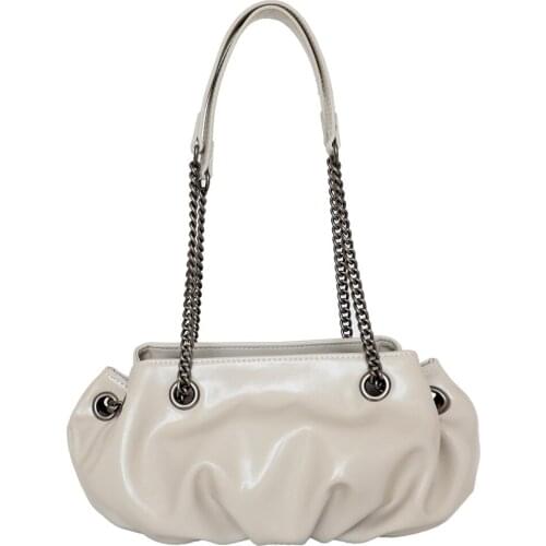 2021 Summer Womens Bags Handbags Oil Wax Cowhide Leather Fold Bag Womens Shoulder Messenger Wild Chain Portable Underarm Bag