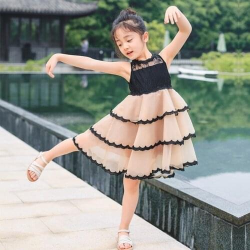 Layered Teenage Girl Summer Dresses Size 12 8 10 Toddler Party Dress Girl Lace Tulle Patchwork Formal Clothes Age