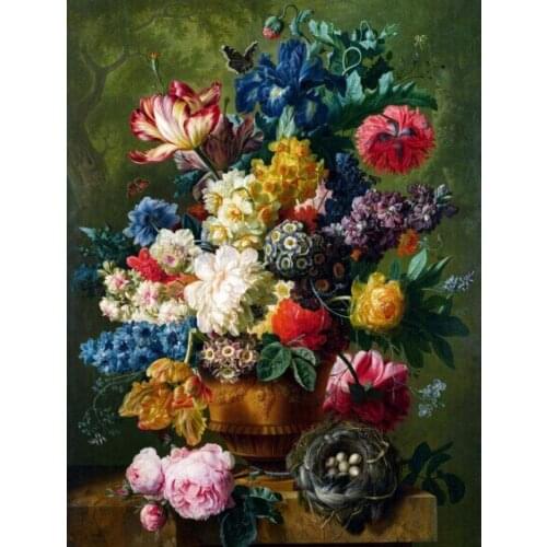 Oneroom Cross Stitch Kits European Painting Flowers Peony Crafts Needlework 14CT Unprinted Embroidered Handmade Art DMC