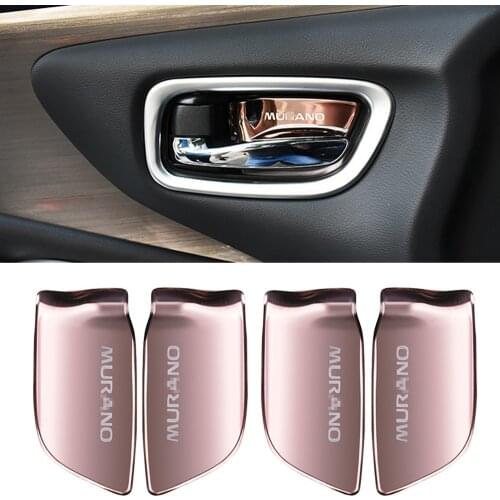 Car Inter Door Handle Bowl Cover protective decal sticker for nissan murano 2015-2020 car styling Stainless steel accessories