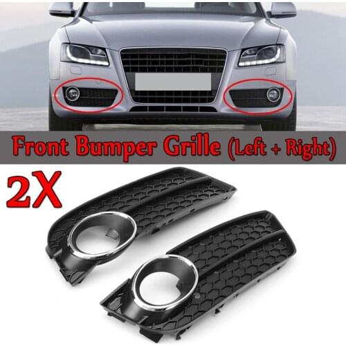 A Pair Front Bumper Fog Light Lamp Racing Honeycomb Hex Mesh Grille Grill Cover for Audi A5 for Coupe/Sportback 2008-11 Cabriole