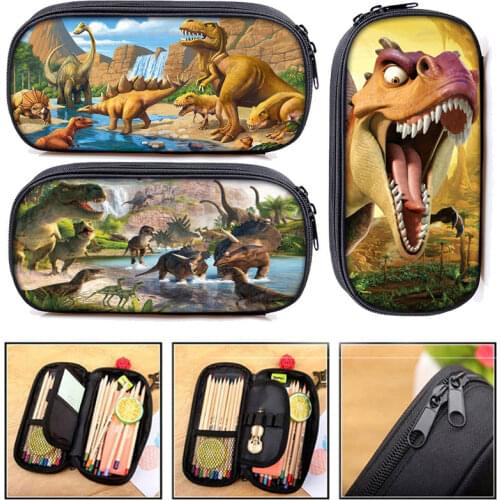 Monster Dinosaur Print Cosmetic Cases Pencil Box Boys Girls T. Rex Pencil Bags Children School Case Stationary Bag Gift