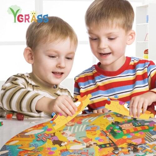 Plastic Puzzle Toys For Girls Toddler Cartoon Animal Jigsaw Baby Boy Educational Toy Adults Games Kids Early Learning Aids