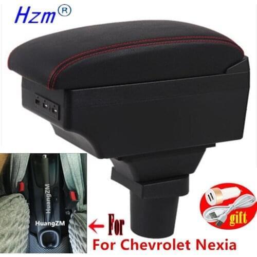 For Chevrolet Nexia Armrest For Chevrolet Nexia 1 2021 Arm Rest Dual Layer Central Store Content Box USB Charging Accessories