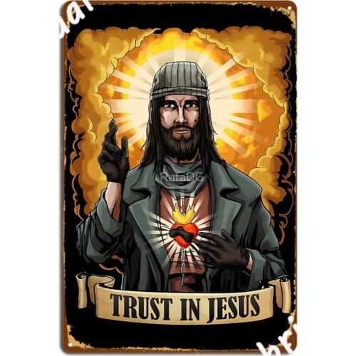 Trust In Jesus Walking Dead Poster Metal Plaque Plaques Vintage Home Club Tin Sign Posters