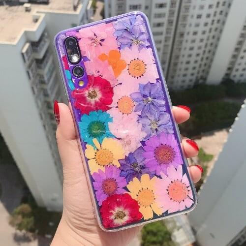 Real Beautiful Dry Flowers Transparent Clear Soft TPU Protective Case for HUAWEI Mate30 Pro 20X P10 P20 Lite P40 Pro Plus Nova5T