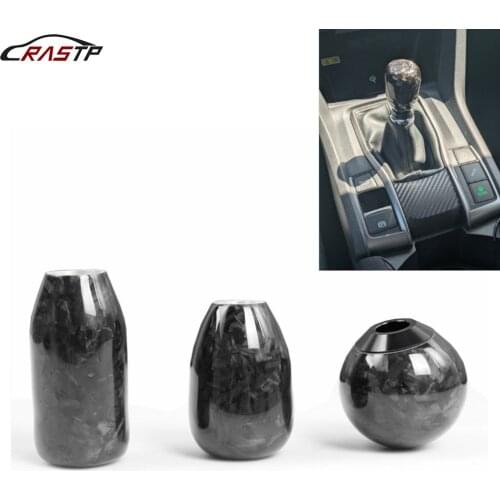 RASTP-Universal Shift knob For Car Modification Irregular Forged Pattern Carbon Fiber Manual Transmission Shift Head RS-SFN091