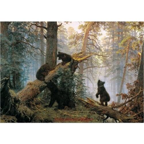 Needlework for embroidery DIY DMC High Quality - Counted Cross Stitch Kits 14 ct Oil painting - Morning In A Pine Forest