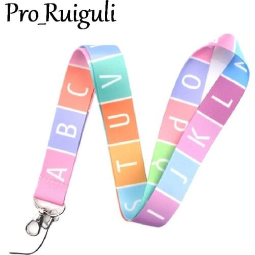 30pcs Color letters Classical Style Lanyard For keys The 90s Phone Working Badge Holder Neck Strap With Phone Hang Rope webbing