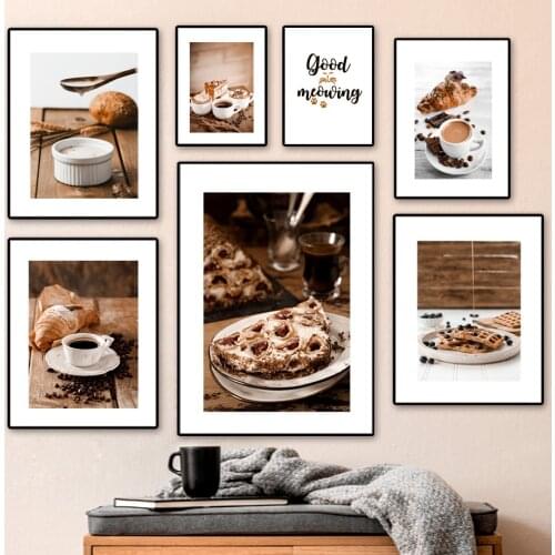 Chocolate Cake Coffee Dessert Wall Art Canvas Painting Nordic Posters And Prints Wall Pictures For Cake Dessert Shop Home Decor
