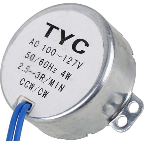 TYC-50 AC100-127V Synchronous Motor 2.5-3 RPM CW/CCW 4W Torque 8Kgf.cm