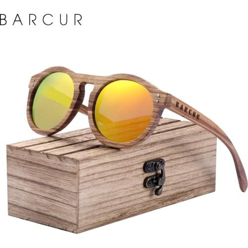 BARCUR Wood Sunglasses Polarized UV400 Men Women Sun glasses Oculos de sol masculino