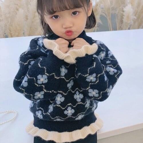 Girls Sweater Babys Coat Outwear 2021 Plus Velvet Thicken Warm Winter Autumn Knitting Casual Pullover Top Cotton Childrens Clo