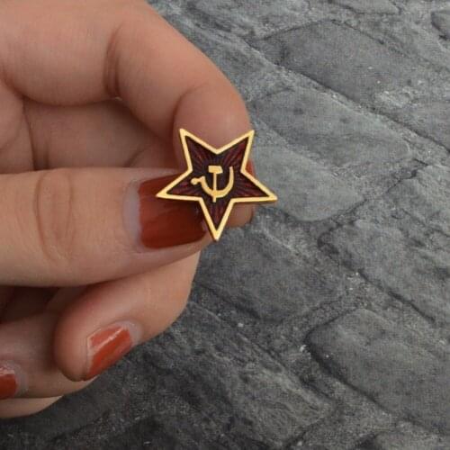 Liberty Equality Brotherhood Pin Communist Badges Russia Russians Gifts Soviet Union Brooches star shape brooch for women men