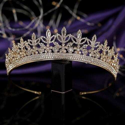 Crown HADIYANA Classical Leaf Shaped Tiara Women Wedding Bride Hair Accessories Cubic Zirconia Luxury Hair Jewelry BC3506 Diadem