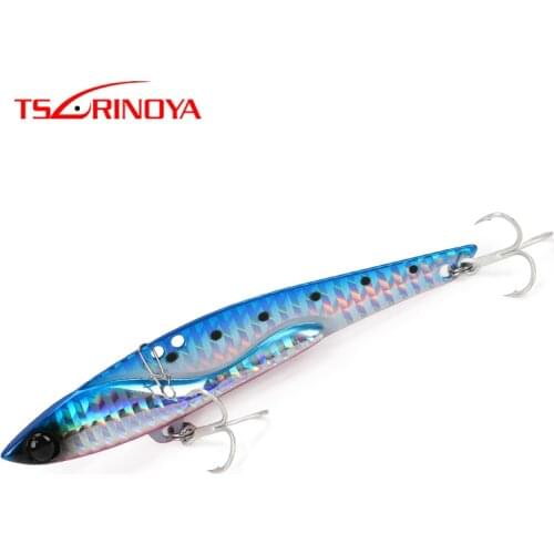 TSURINOYA 105mm 35g Metal VIB DW38C winter Ice Jigging Vibration Metal Hard Lure Wobblers Swimbait Sinking Artificial Bass Bait