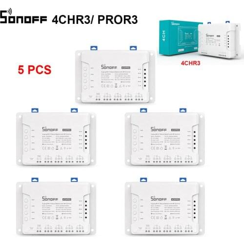 1/5 PCS Itead SONOFF 4CHR3/ PROR3 Wifi Smart Switch Module Wifi Smart Switch 433 Mhz RF Remote Control Switch Wifi 4 Gang Switch