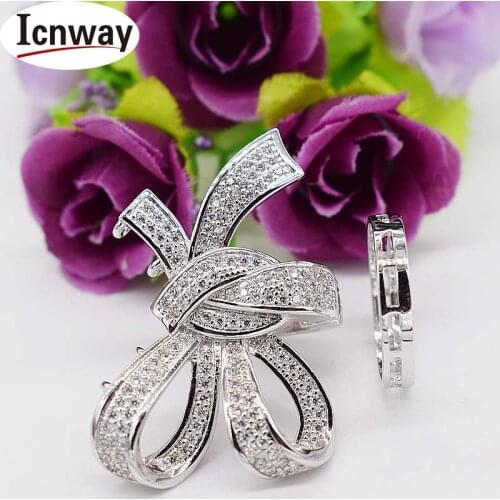Rhinestone inlay Gold&silver Plated Clasps 2.4*3cm 3.9*4.5cm bowknot For DIY bracelet necklace Free shipping wholesale