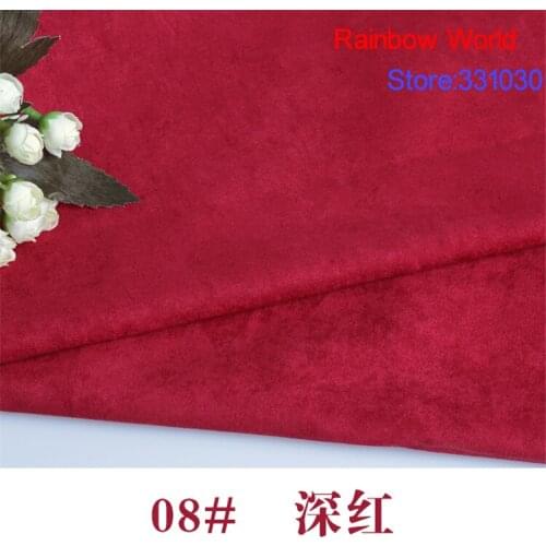 08# deep red Thin Suede fabric for DIY sewing Sofa pillow bag colthes skirt coat hat shoes material(50*150cm)