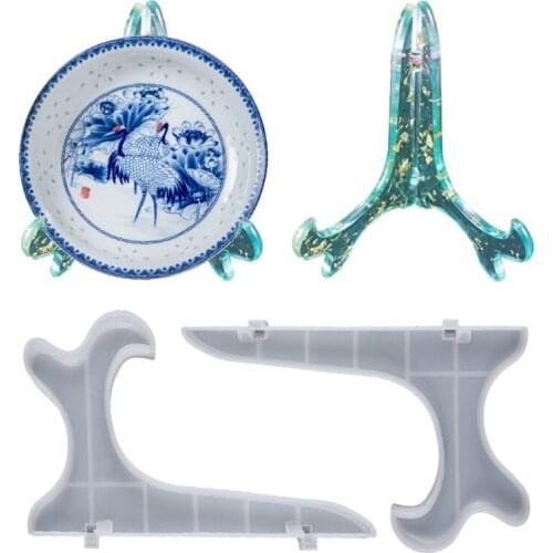 1 Pair Desktop Storage Stand Crystal Epoxy Resin Mold Jewelry Display Shelf Rack Casting Silicone Mould DIY Crafts Making