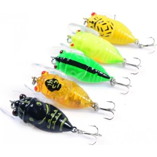 1pcs Bionic Cicada Hard Bait Fishing Lure 5cm 6g Simulation Minnow Wobblers Crankbait Pesca Bass Insect Fishing Tackle