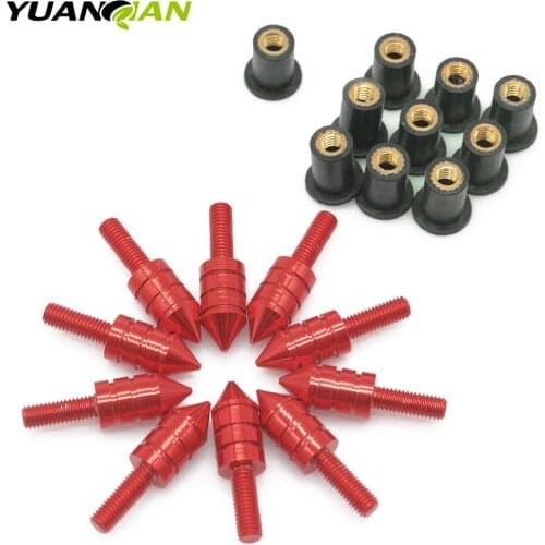 10pcs Universal motorcycle Windshield Spike Bolts Screw Nuts For SUZUKI GSXR1000 GSXR 1000 GSX R1000 GSXR-1000 GSXR750 GSXR600