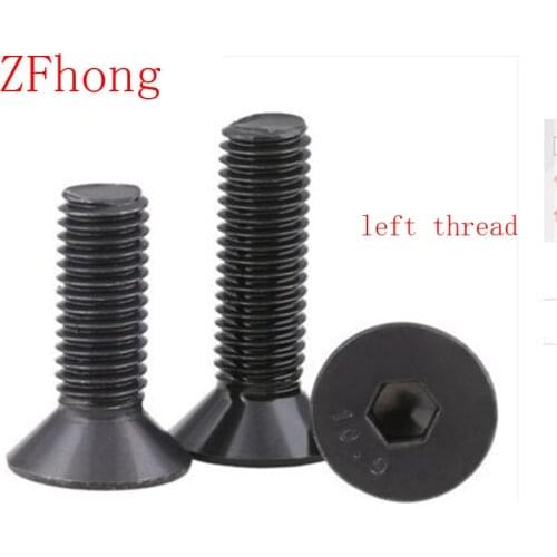 10pcs DIN7991 M6/M8/M10 Steel with black left thread flat countersunk socket head machine screw